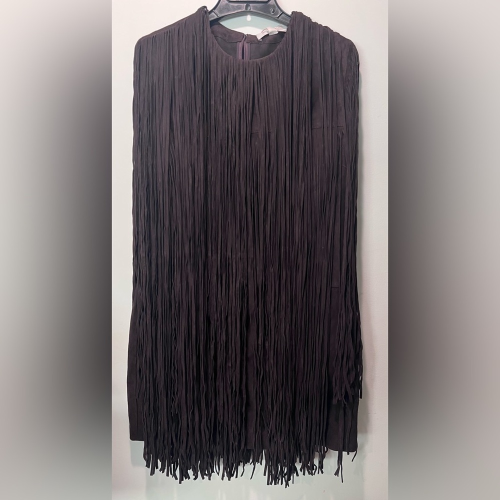 MICHAEL KORS COLLECTION Bonded Suede Fringed Dress size 8 - Picture 3 of 10